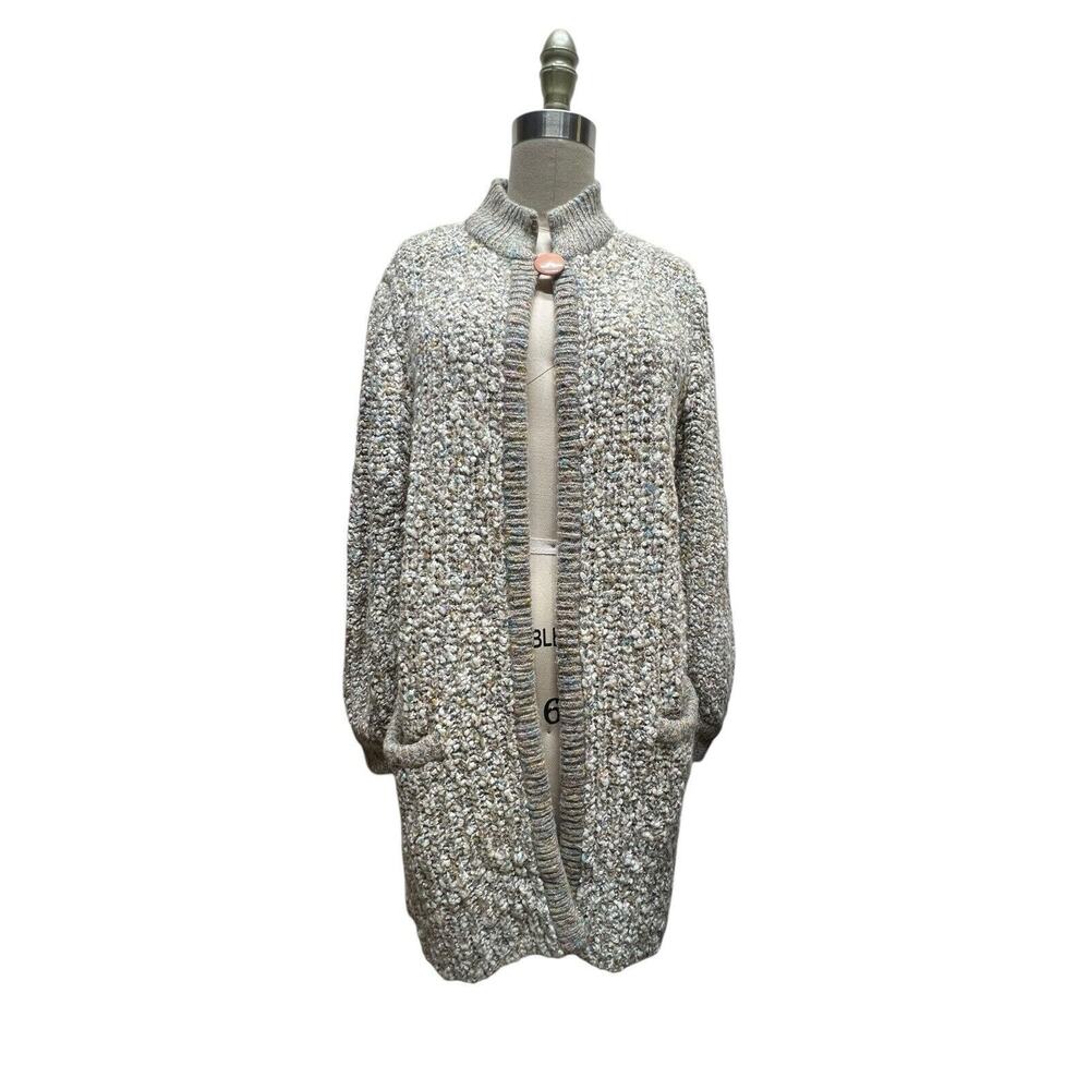 Vintage Le Chois Cardigan Sweater Sz S Grandmacore Long Chunky Coat